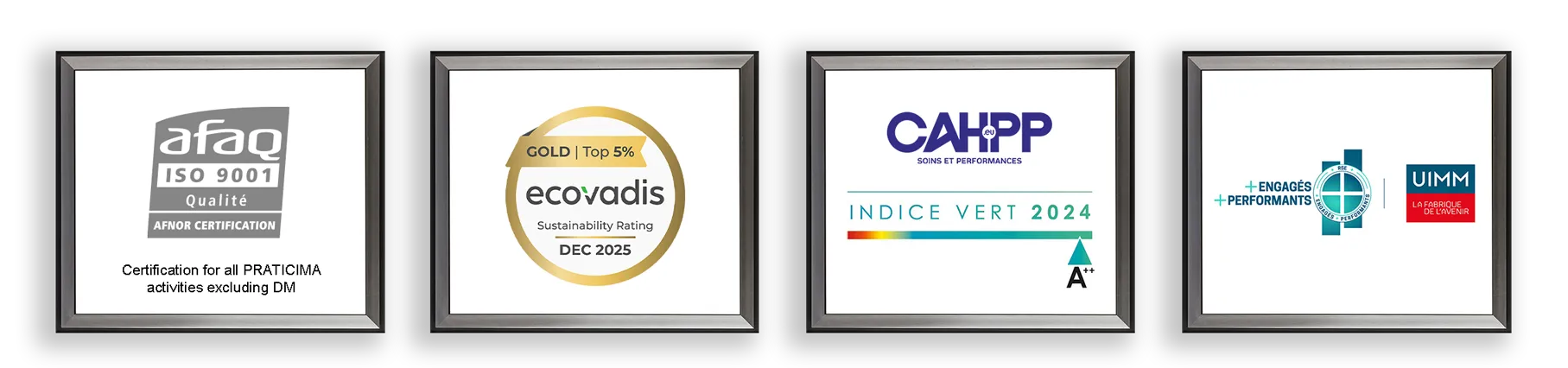 Praticima certifications & labels